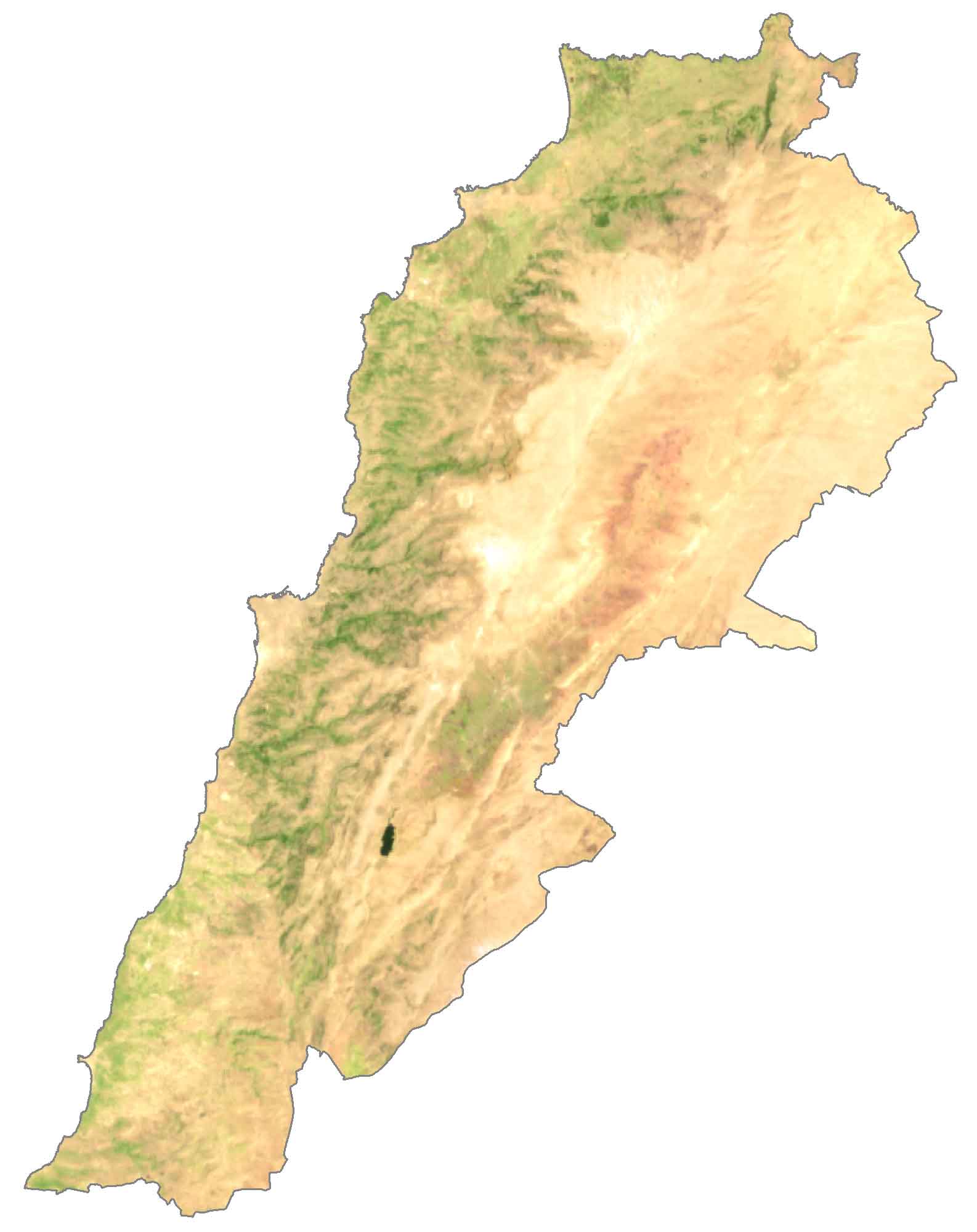 Satellite map of Lebanon